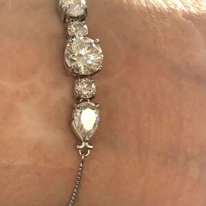 Silver-Tone Clear Crystal Tennis Bracelet - Elegant Sparkle